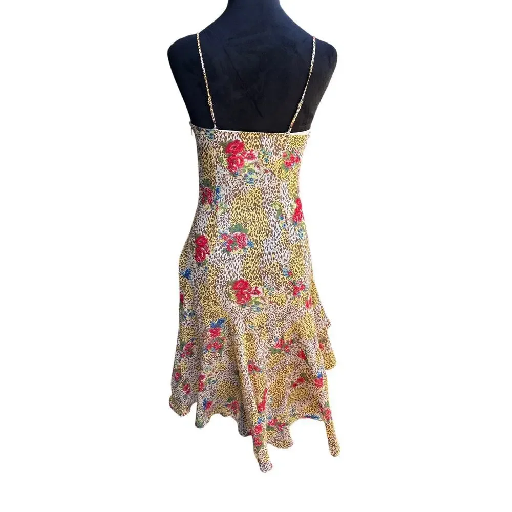 Urban Outfitters Vickie Chiffon Midi Dress Animal Floral Print XS